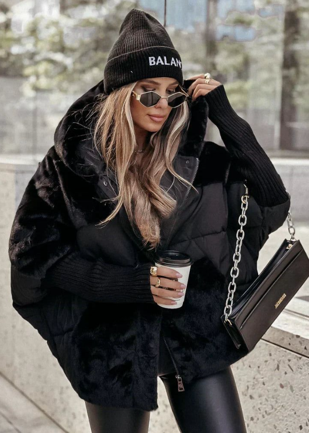 Pelliccia-Cappotto “Winter Luxe” con Cappuccio