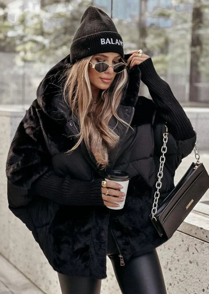 Pelliccia-Cappotto “Winter Luxe” con Cappuccio