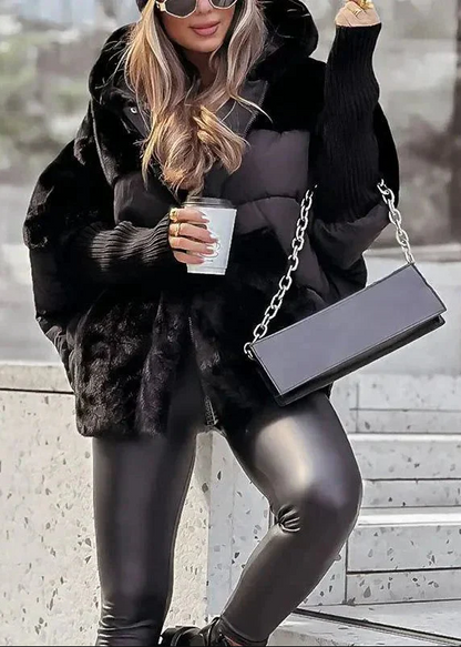 Pelliccia-Cappotto “Winter Luxe” con Cappuccio